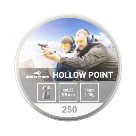 Пули Borner Hollow Point 5,5 мм, 1,15 грамм, 250 штук